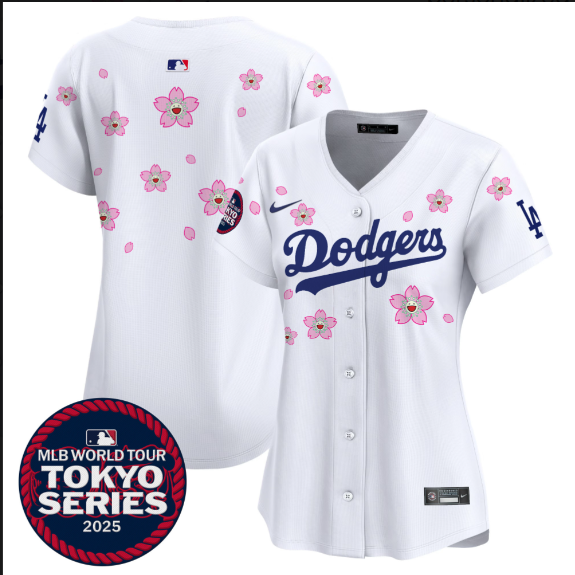 Women Los Angeles Dodgers Tokyo Series 2025 white blank Limited Stitched Jersey